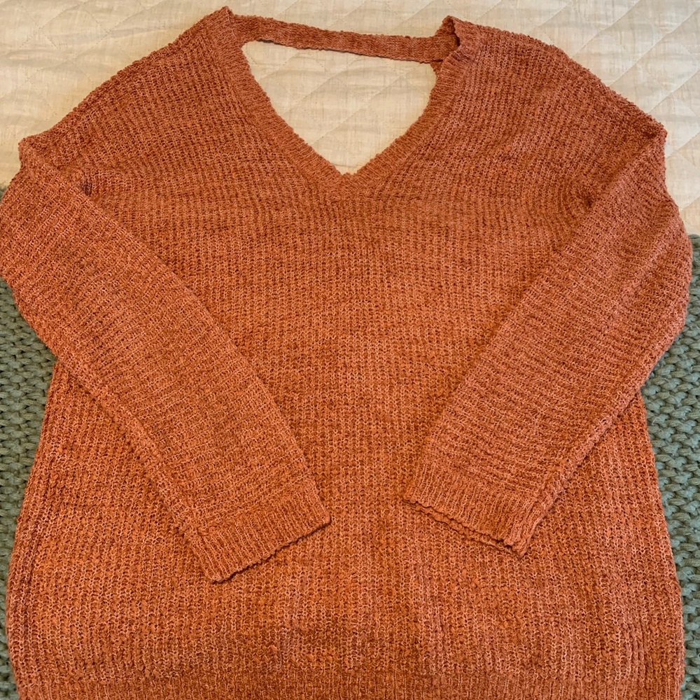 Deep V-neck sweater